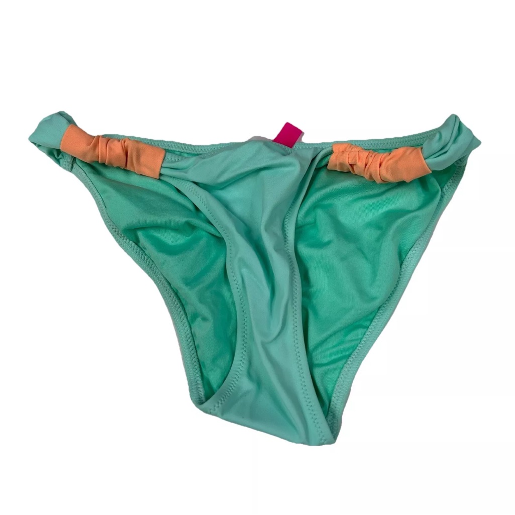 Y2k Victorias Secret Size Xs Cheeky Bikini Bottoms Blue Orange 37b #3659